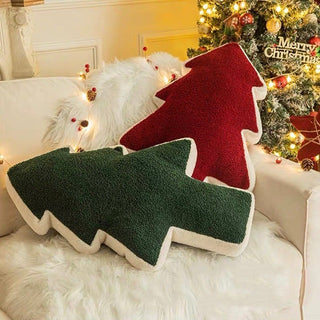 Christmas tree-shaped cushion