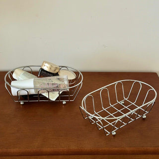 Silver wire oval basket storage basket for small items