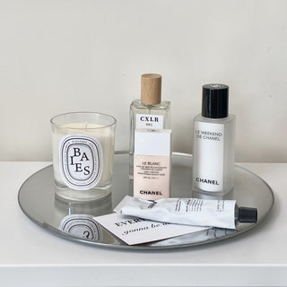Silver Color Mirror Accessory Tray Plate