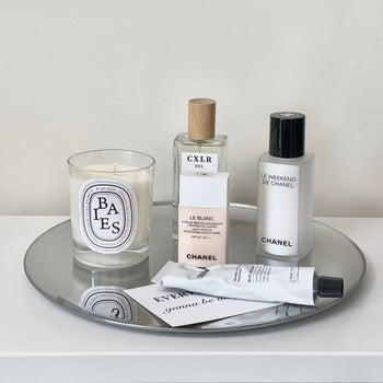 Silver Color Mirror Accessory Tray Plate