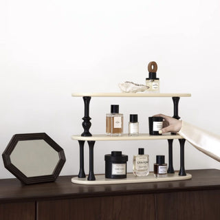 Retro design three-tier storage display rack