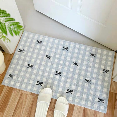 Ribbon Check Pattern Entrance Mat  50 x 80 cm Mud Removal