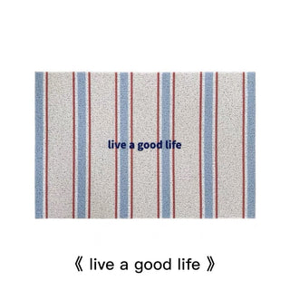 Striped Pattern Message Entrance Mat  50 x 80 cm Mud Removal