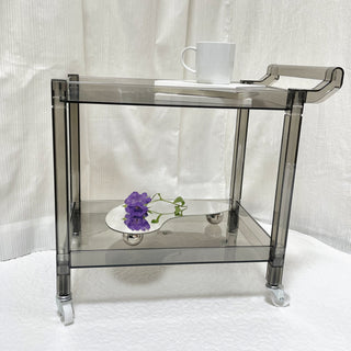 Clear Color Two-Tier Storage Rack Wagon  Side Table