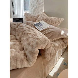 Nuance Brown Milk Velvet Winter Duvet Cover Set  Thick