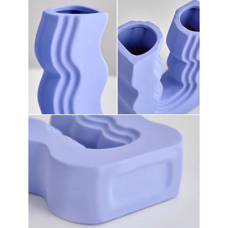 Wavy Wave U-shaped Ceramic Flower Vase   in