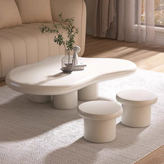 White Cream Stool  Chair Side Table