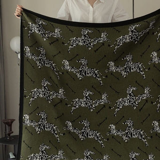 Zebra print knit blanket 130 x 170 cm lap blanket multi-cover
