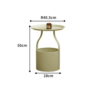 Iron Round Storage Side Table