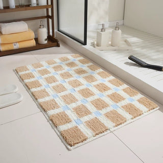 Colorful Grid Absorbent Bath Mat  50 x 80 cm Door Mat Entrance Mat Non-Slip
