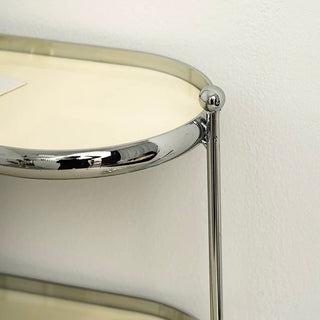 Stainless Steel Frame Oval Two-Tier Storage Rack   Perfume Storage