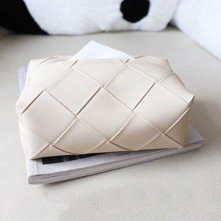 Braided-look faux leather simple tissue cover