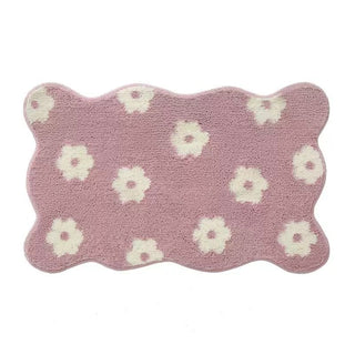 Wave Flower Absorbent Bath Mat 50x80 Door Entrance Mat Non-Slip