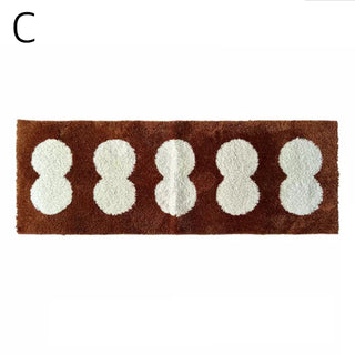 Monochrome Dot Motif Long Rug Mat Absorbent 50 x 160 cm Kitchen Mat