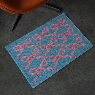 Romantic Pink Ribbon Pattern Entrance Mat 50x80cm Mud Removal