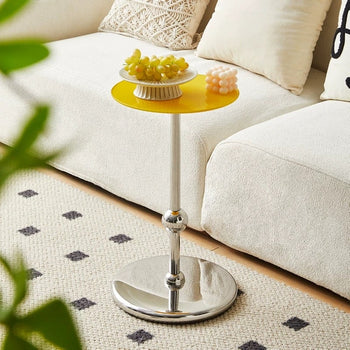 Silver Leg Round Compact Mini Side Table