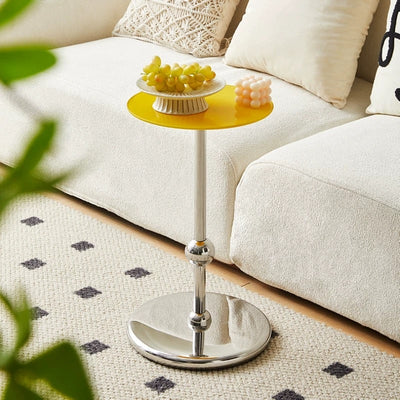 Silver Leg Round Compact Mini Side Table