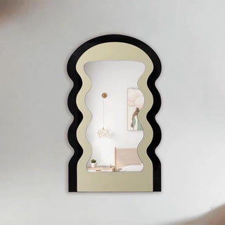 Monochrome Bicolor Wave Mirror Tabletop Wall-Mounted Mirror