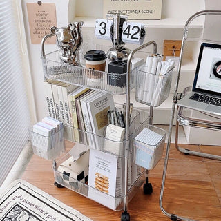 Acrylic Rack Wagon with Basket  2 Types