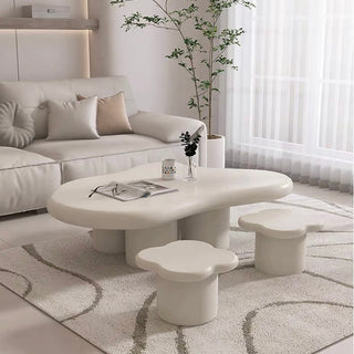 White Cream Stool  Chair Side Table