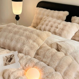 Light Beige Fluffy and Soft Duvet Cover Set 2 Sizes  Bed Cover Bedding Cover