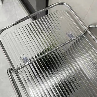 Castered Clear Two-Tier Storage Rack Wagon Side Table