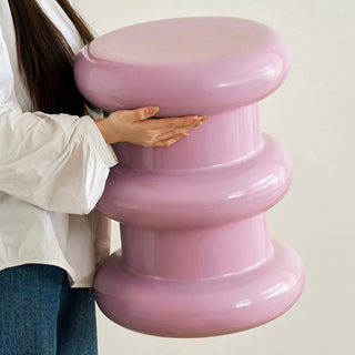 Chubby Round Three-Tier Side Table Stool   in