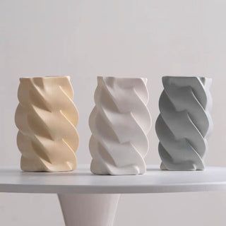 Twisted Ceramic Flower Vase