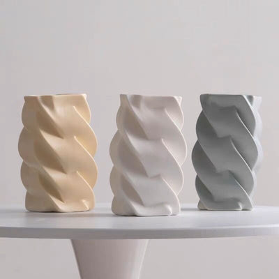 Twisted Ceramic Flower Vase