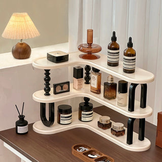 Monochrome Three-tier storage corner rack Cosmetics Perfume storage Display rack