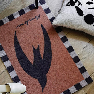 Swallow pattern entrance mat 60x90 mud-removing mat brown