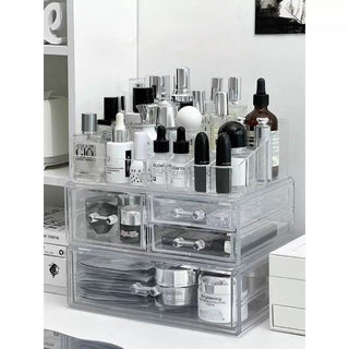 Clear Color Drawer Cosmetic Storage Box Large Capacity