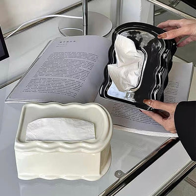 Ceramic Mirror Wave Stand Tissue Case