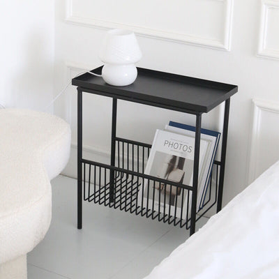 Monochrome Storage Magazine Rack Side Table