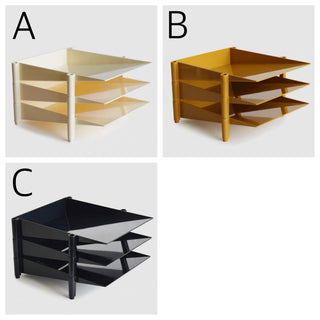 Three-tier stacking A4 file tray document storage