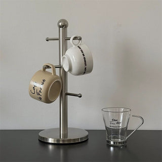 Stainless Steel Silver Cup Stand Rack Storage Mug Tree