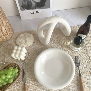 Half Ring Ceramic Art Object White