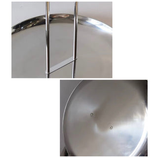 Stainless steel arched round tray with handle silver