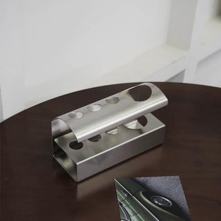 Stainless steel silver simple toothbrush stand