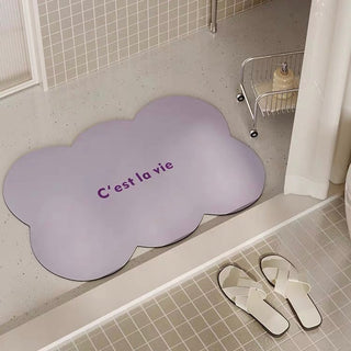 Simple Lettering Color Wave Bath Mat 50x80cm  Quick Drying