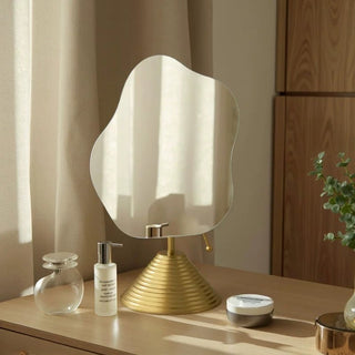 Adjustable Angle Nuance Wave Tabletop Mirror  Mirror Stand