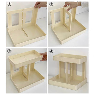 Rectangular Simple Tabletop Two-Tier Cosmetic Storage Rack