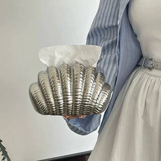 Shell motif modern ceramic tissue case