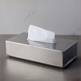 Stainless steel simple tissue case silver tissue box