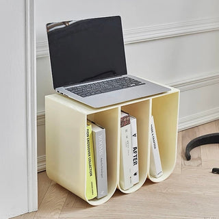 Arch Magazine Rack Storage Side Table Cream