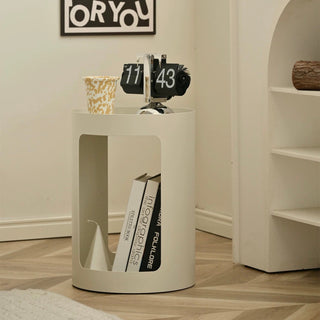 Iron Round Open Storage Cylindrical Side Table