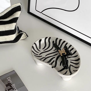 Zebra print with legs wave-shaped accessory tray