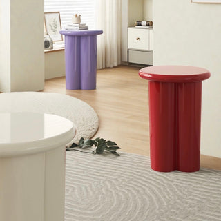 Storage included Compact Colorful Round Side Table  Stool Chair