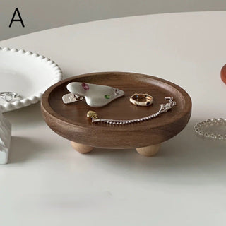 Acacia Wood Accessory Tray  Brown  Small Item Tray