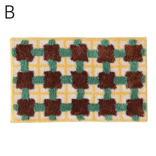Retro pattern absorbent door entrance mat 50 x 80 cm bath mat non-slip.